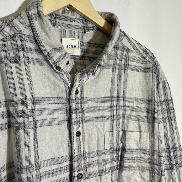 ROWM Mens‎ Size 2XB Long Sleeve Button Down Flannel Cotton Shirt - Picture 1 of 7